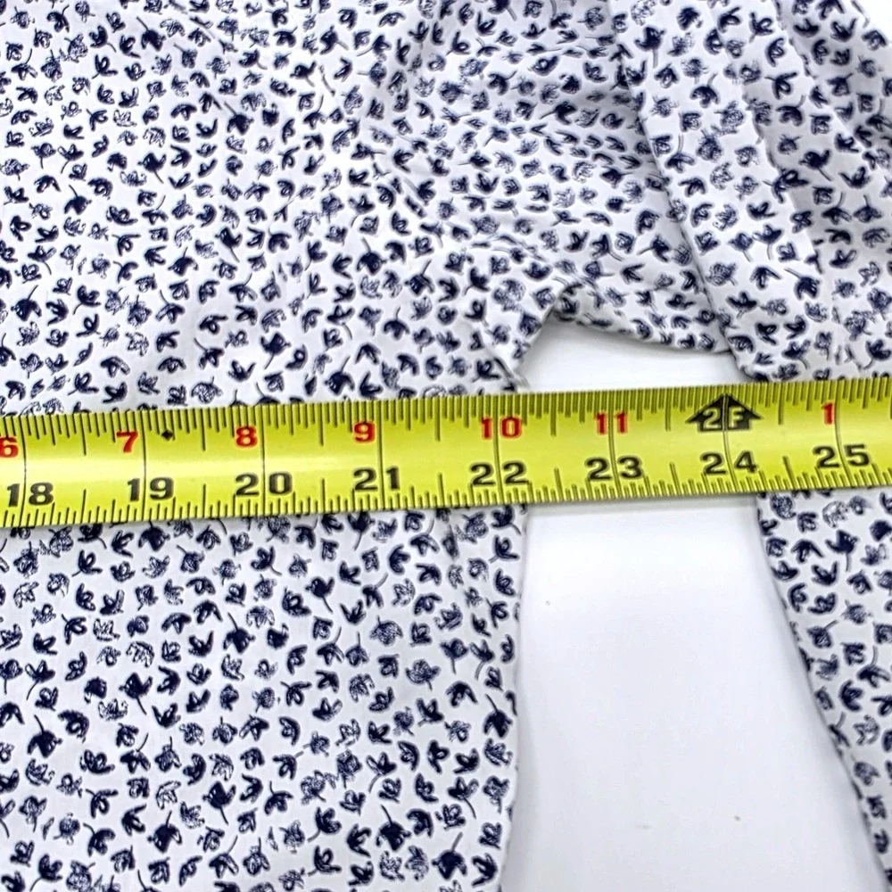 Rodd &‎ Gunn Mens Sports Fit Floral Button-Down Shirt White Navy Blue